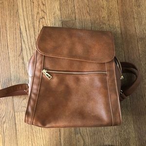 Brown Leather Backpack
